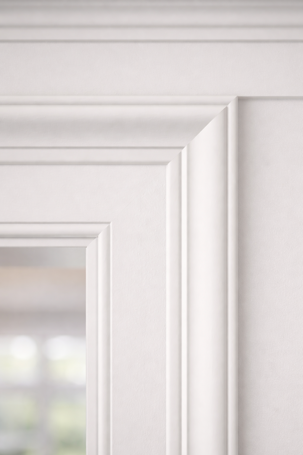 Wide shot of finished trim carpentry project